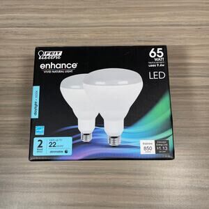 Feit Electric 2 Pack Flood BR40 LED Daylight 500K Flood Bulbs 65W